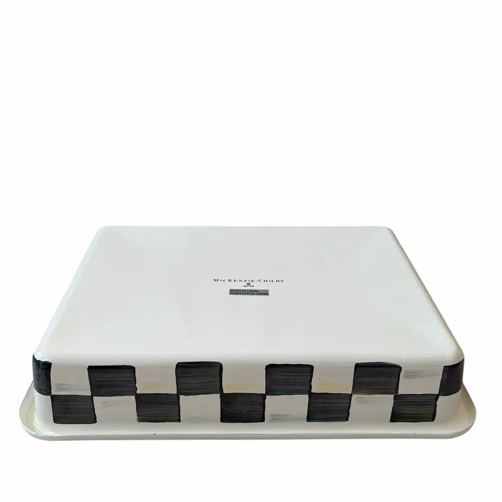 New MacKenzie-Childs Courtly Check Enamel Bake Pans Set of 2 in Original Box
